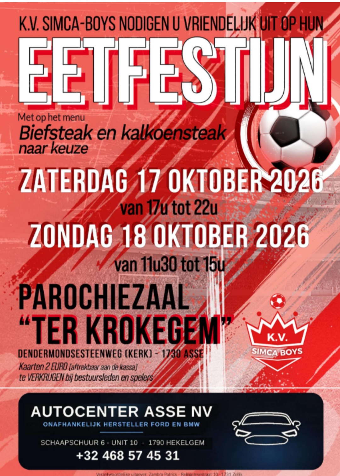 STEAK EN KALKOENFESTIJN KV SIMCA BOYS